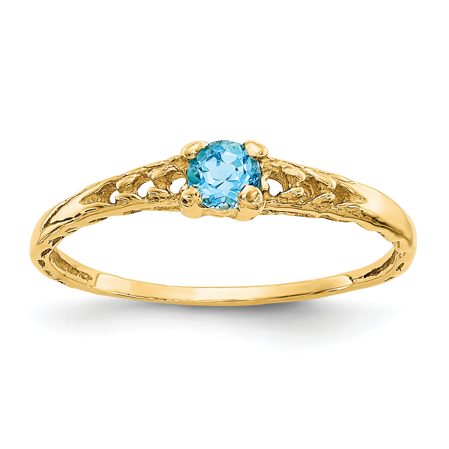10k Madi K 3mm Blue Topaz Birthstone Baby Ring (10GK135)