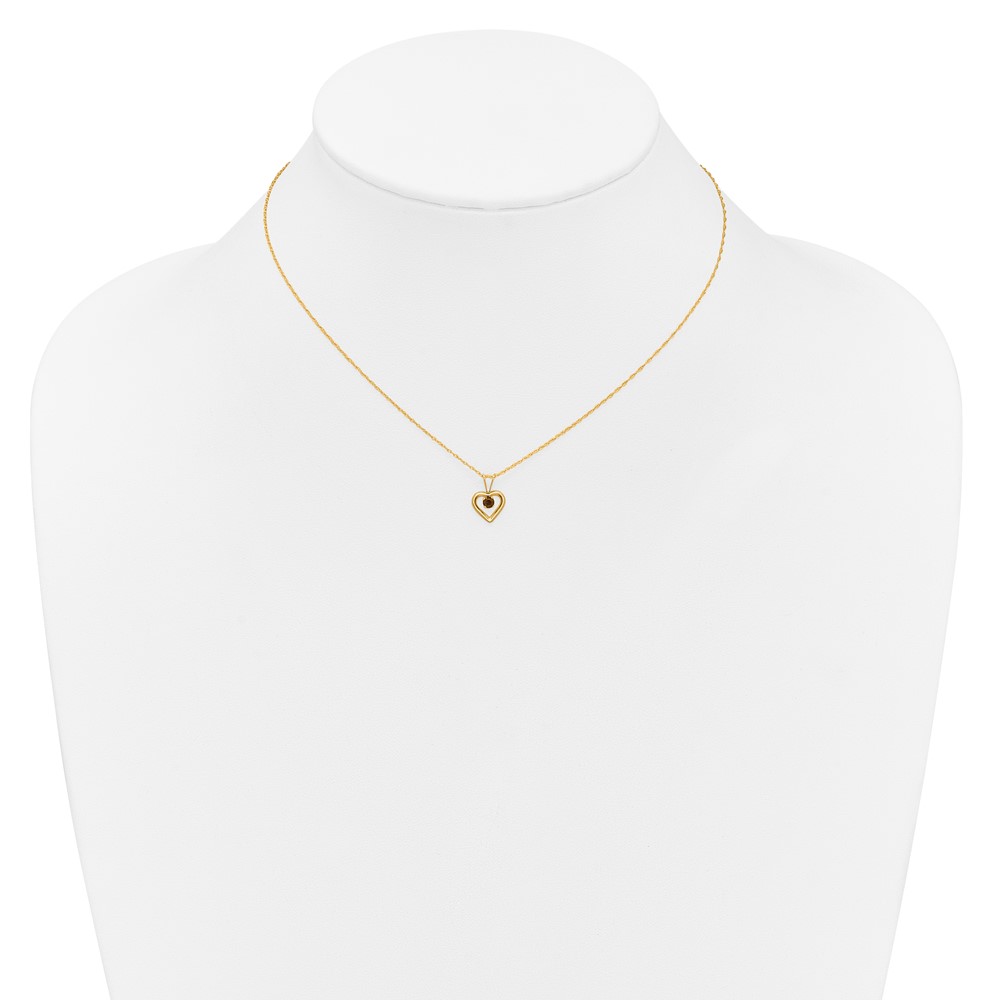 10k Madi K 3mm Garnet Heart Birthstone Necklace (10GK400-15)