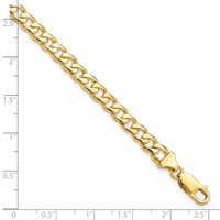 10K 5.8mm Yellow Gold Hand-polished Fancy Curb Link Bracelet, 8" view 4