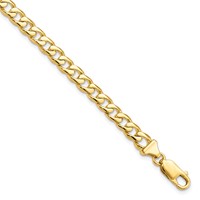 10K 5.8mm Yellow Gold Hand-polished Fancy Curb Link Bracelet, 8" view 1