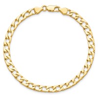 10K 5mm Yellow Gold Fancy Polished Curb Link Bracelet - 8in view 3