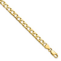 10K 5mm Yellow Gold Fancy Polished Curb Link Bracelet - 8in view 1