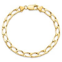 10K 5.75mm Fancy Polished Link 8 Inch Bracelet view 3