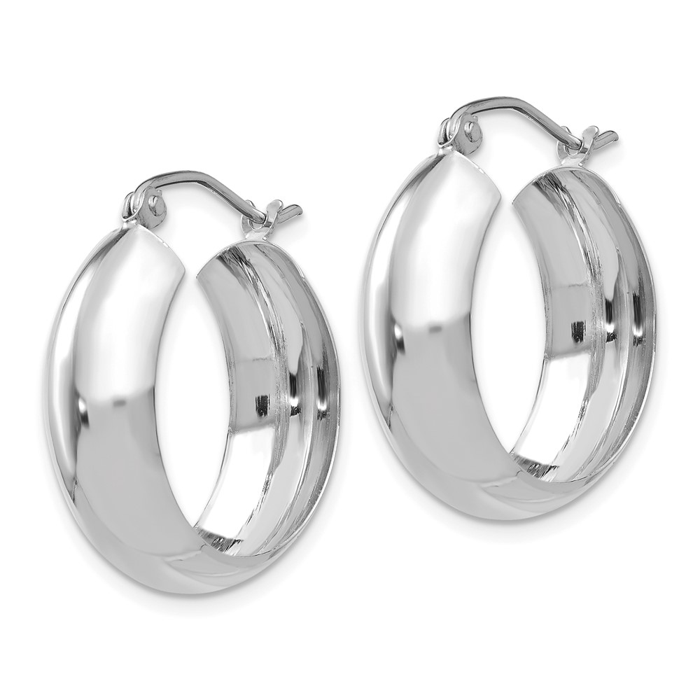 10k White Gold Hoop Earrings (10H328)