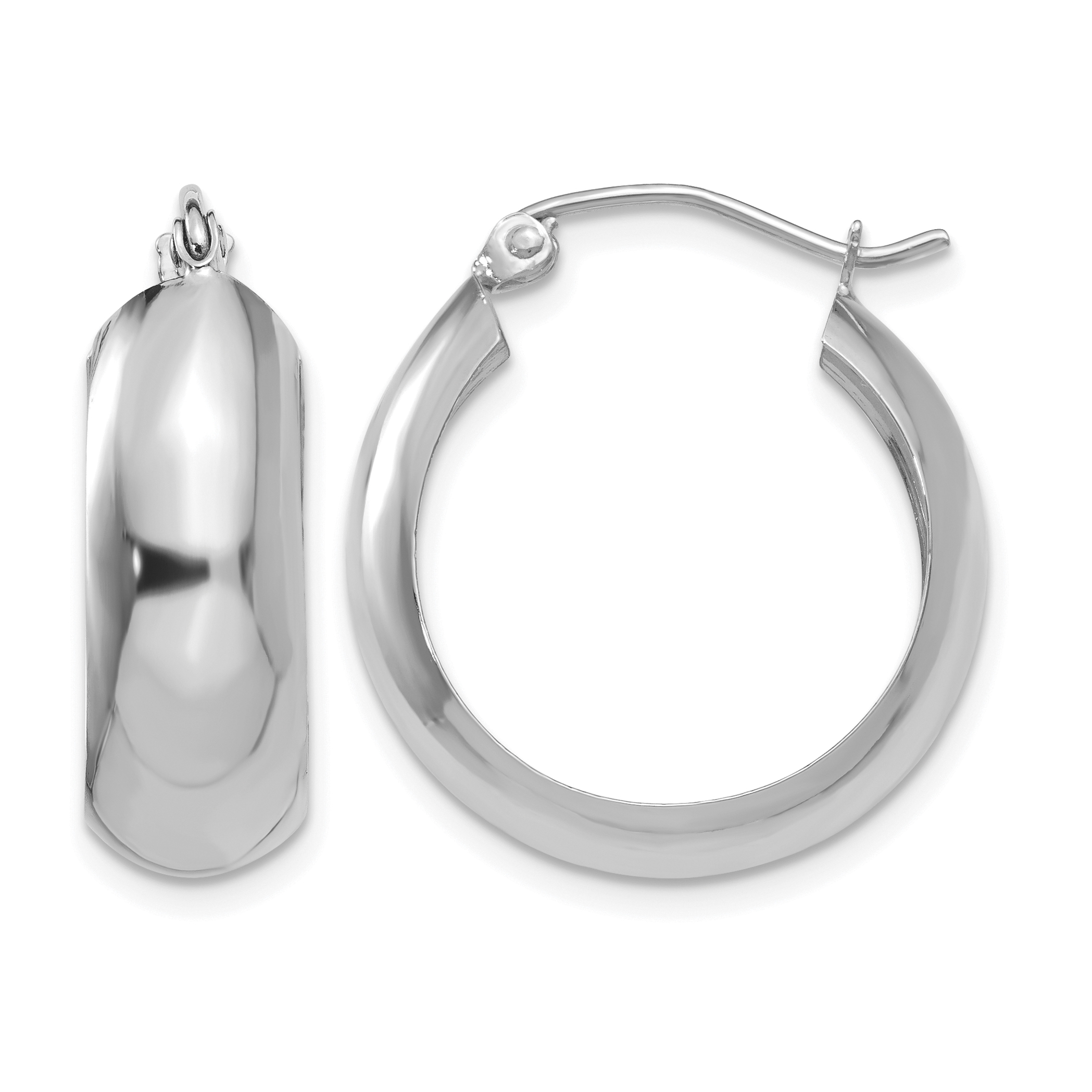 10k White Gold Hoop Earrings (10H328)