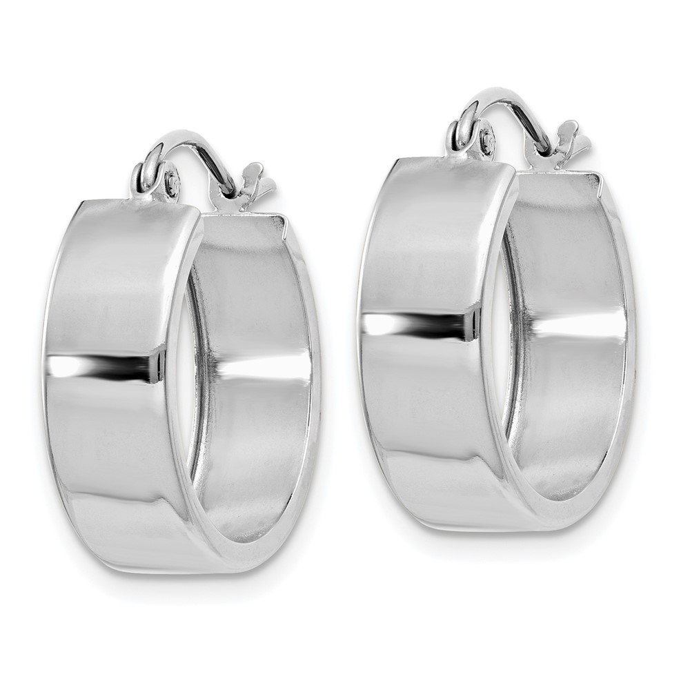 10k White Gold Fancy Hoop Earrings (10H341)