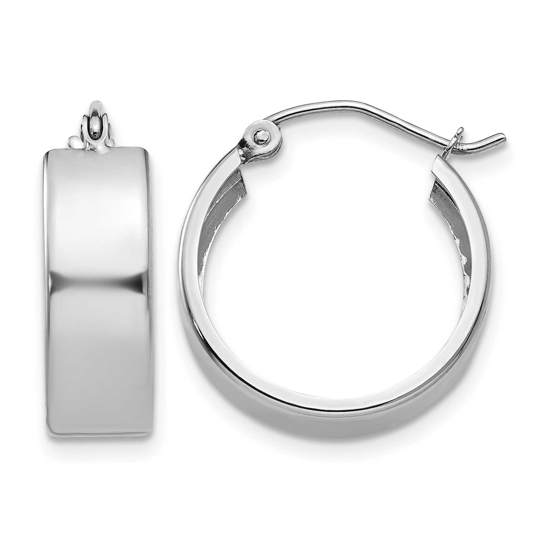 10k White Gold Fancy Hoop Earrings (10H341)