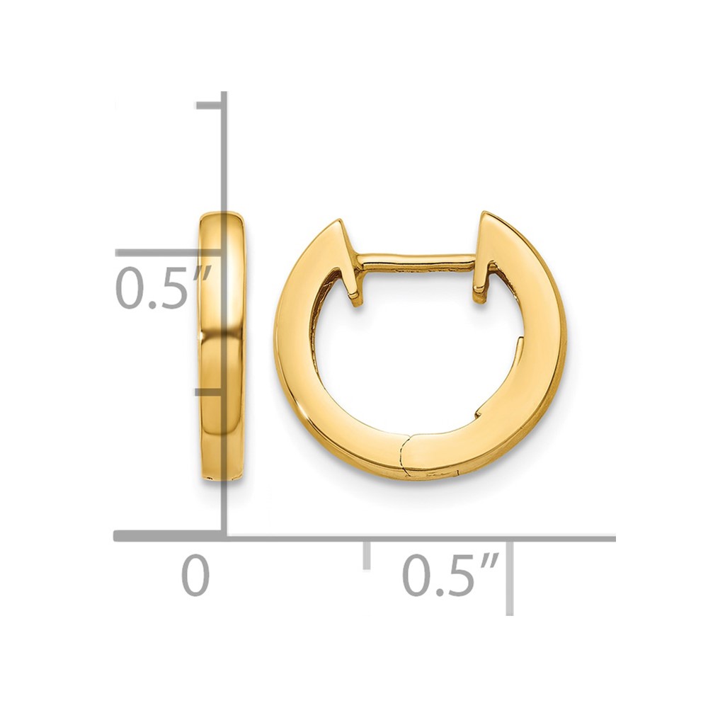 10k Polished 2MM Hinged Hoop Earrings (10H772)