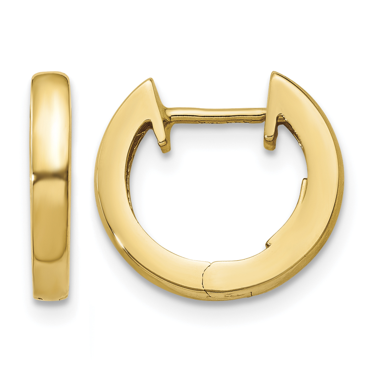10k Polished 2MM Hinged Hoop Earrings (10H772)