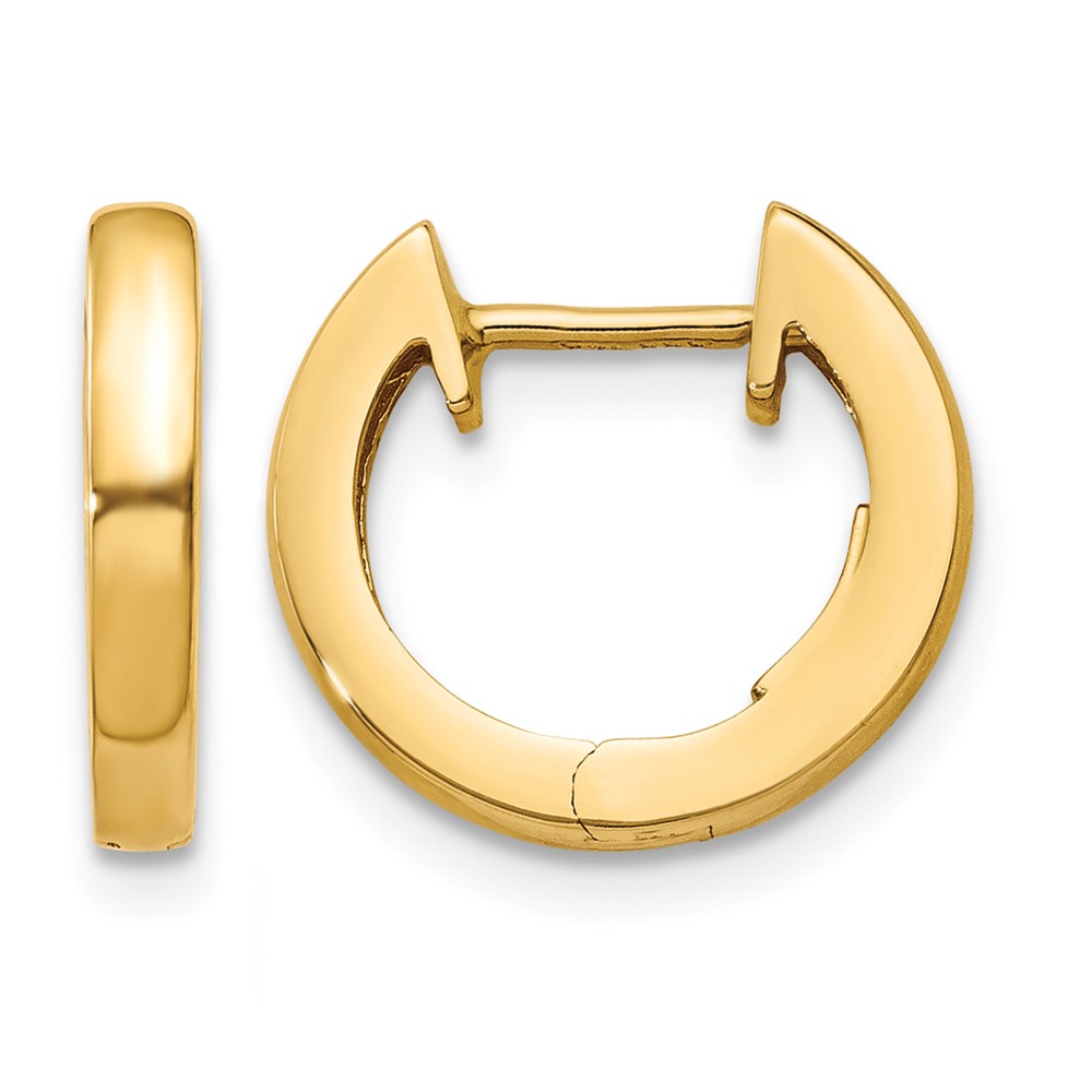 10k Polished 2MM Hinged Hoop Earrings (10H772)