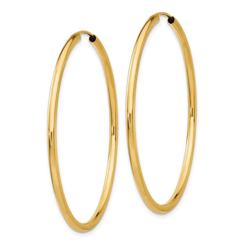 10k Polished Round Endless 2mm Hoop Earrings (10H984)
