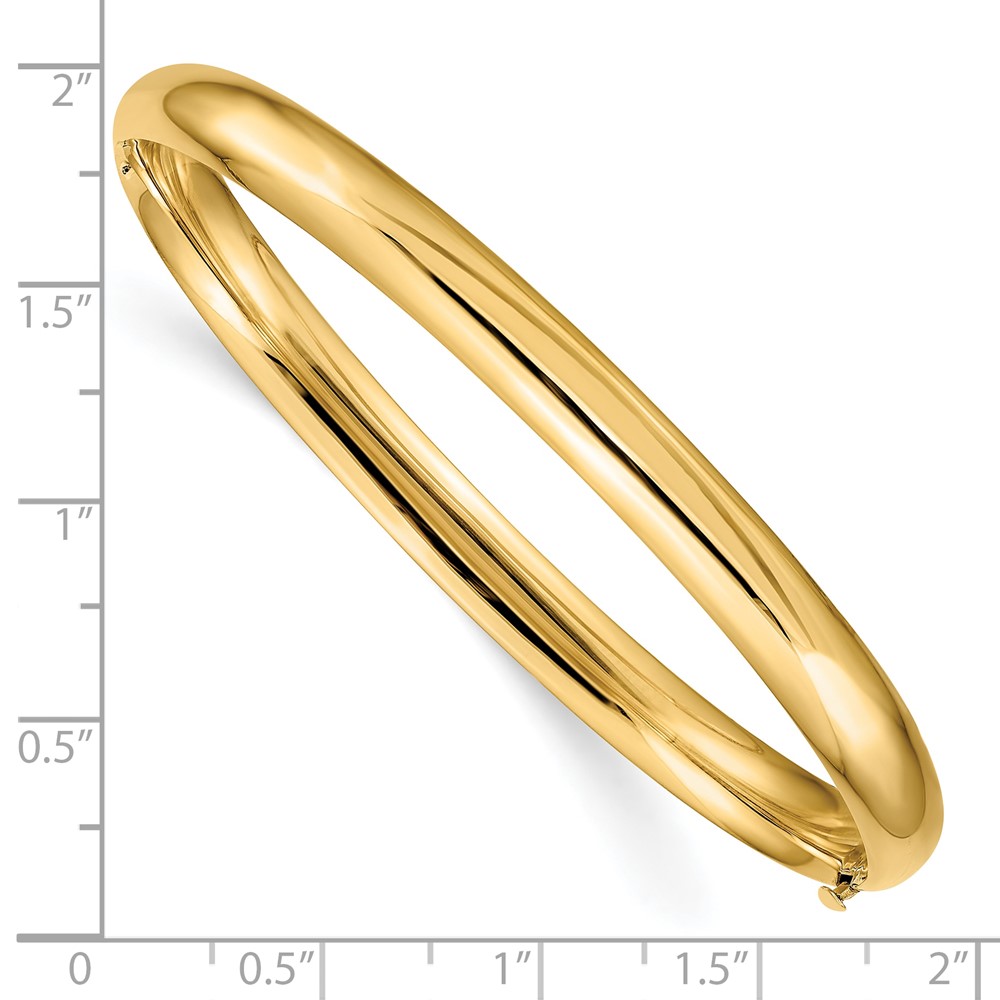 10k 4/16 High Polished Hinged Bangle Bracelet (10HP4/16)