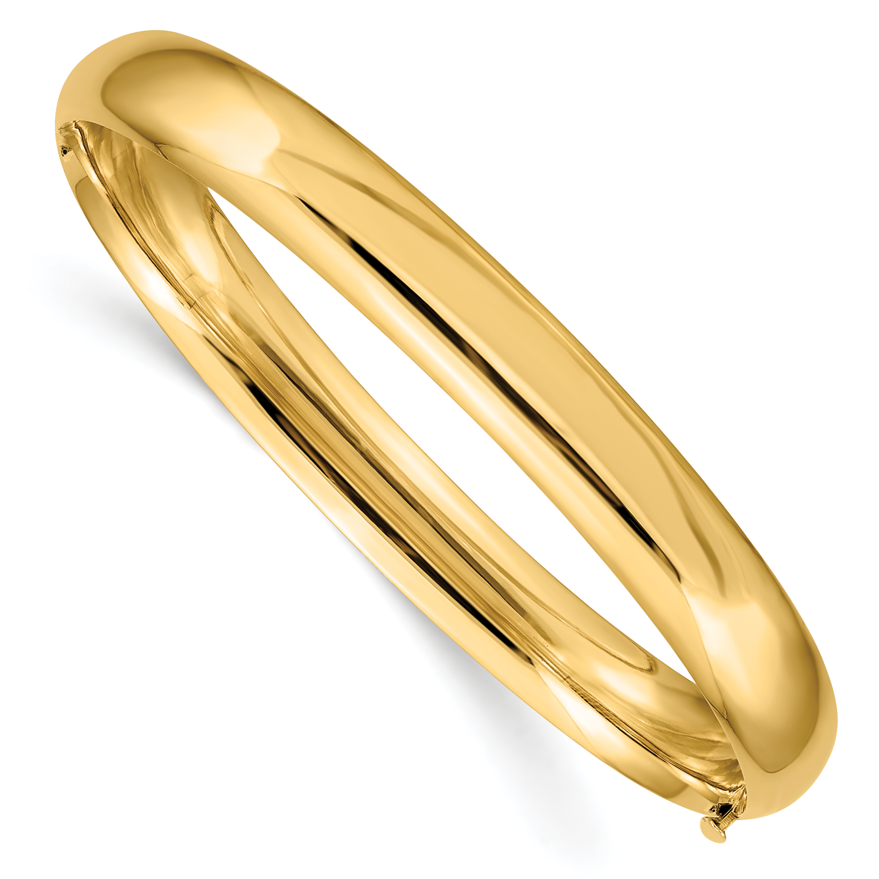 10k 5/16 High Polished Hinged Bangle Bracelet (10HP5/16)
