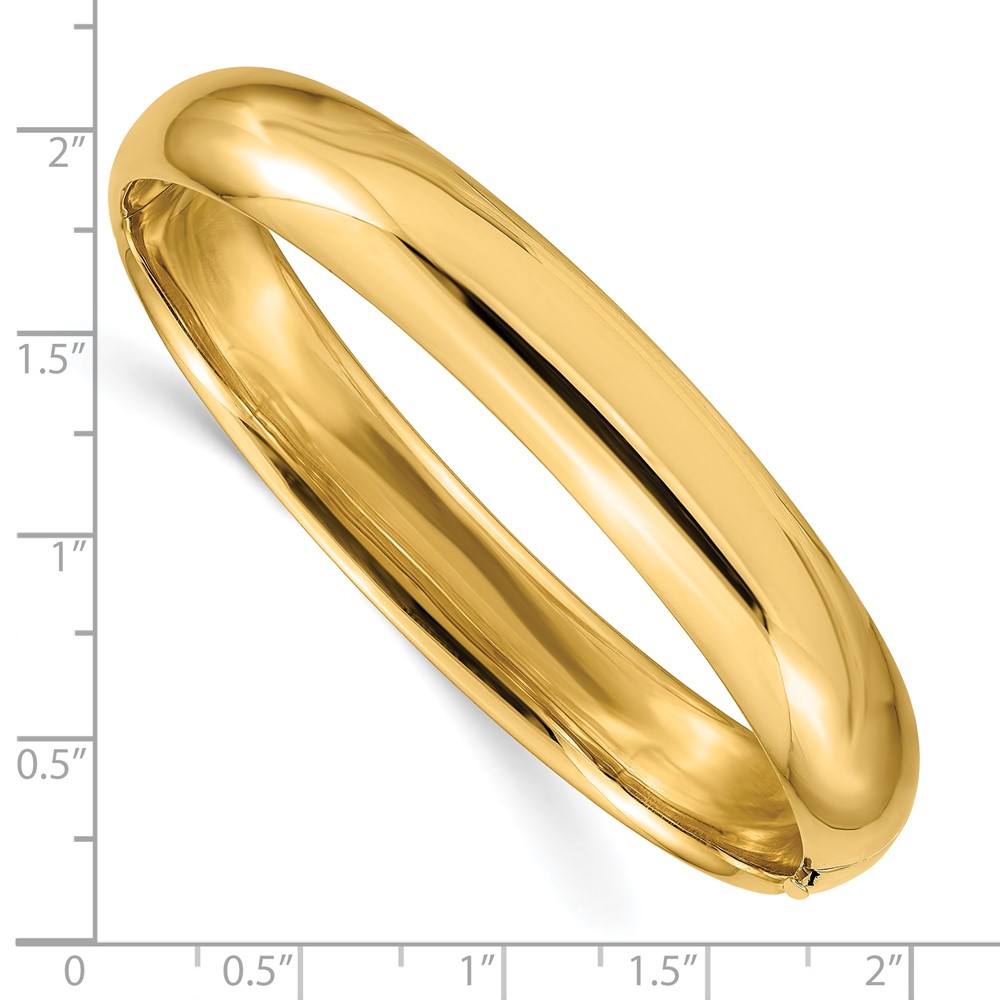 10k 7/16 High Polished Hinged Bangle Bracelet (10HP7/16)