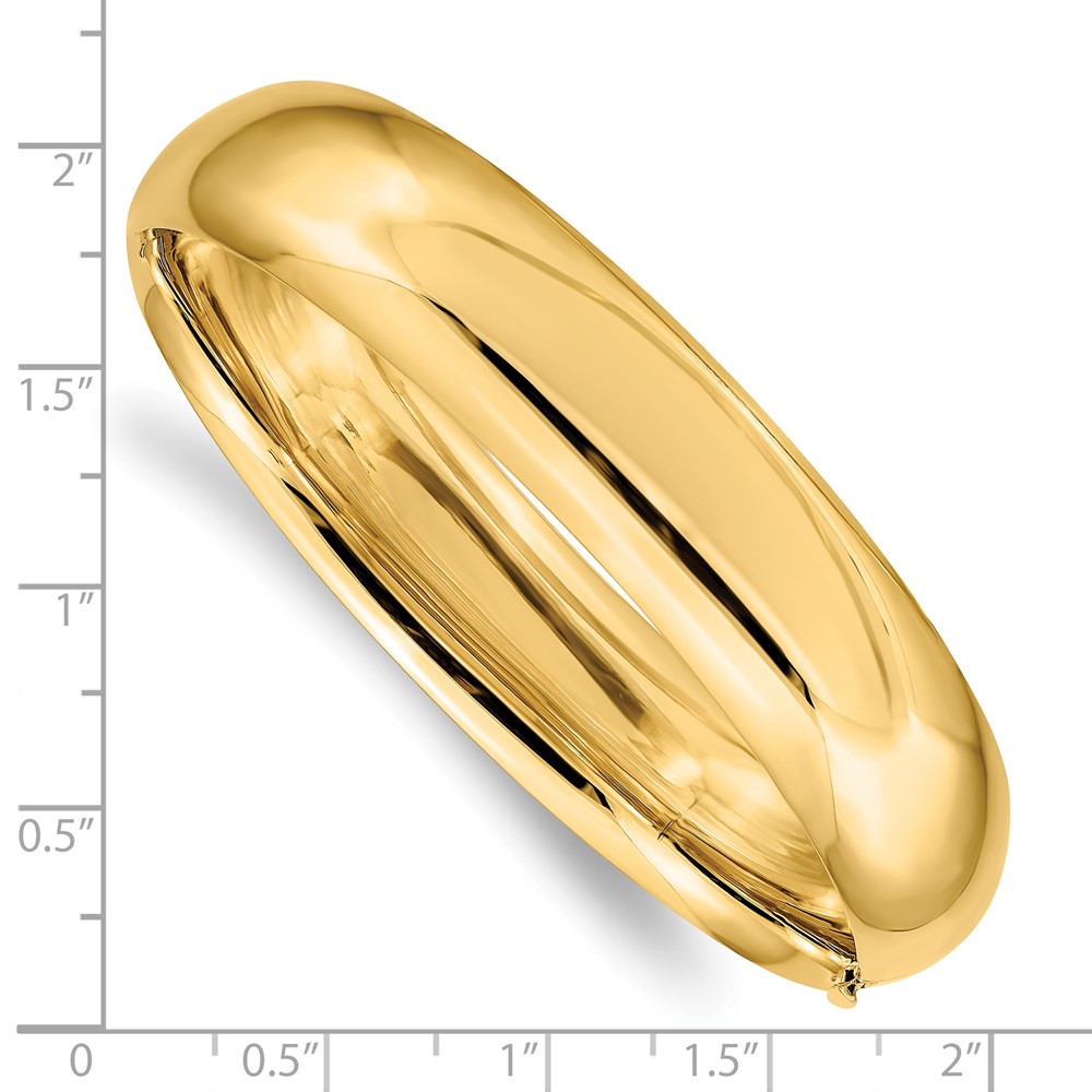 10k 9/16 High Polished Hinged Bangle Bracelet (10HP9/16)