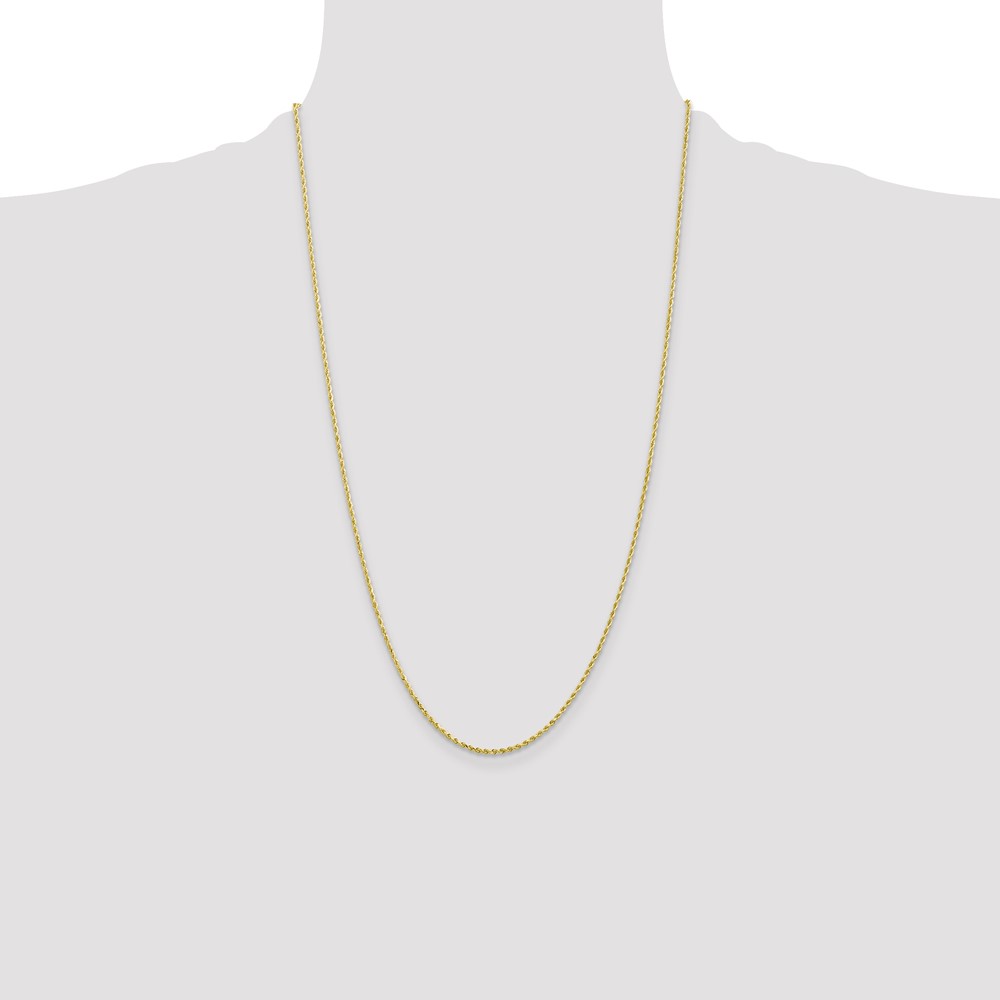 10k 1.5mm Diamond-cut Rope Chain (10K012-26)