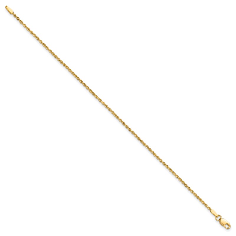 10k 1.5mm Diamond-cut Rope Chain