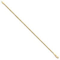 10K 1.75mm Yellow Gold Diamond-cut Rope Chain view 2