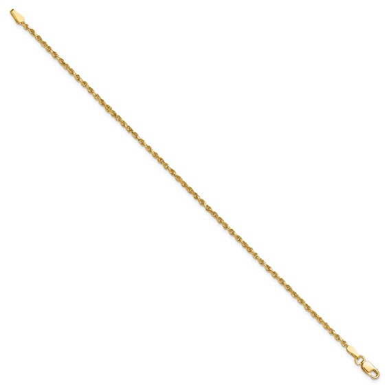 10k 1.75mm Diamond-Cut Rope Chain (Per Inch)