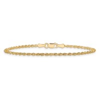 10K 1.75mm Yellow Gold Diamond-cut Rope Chain view 4