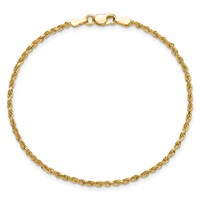 10K 1.75mm Yellow Gold Diamond-cut Rope Chain view 5
