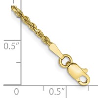 10K 1.75mm Yellow Gold Diamond-cut Rope Chain view 3