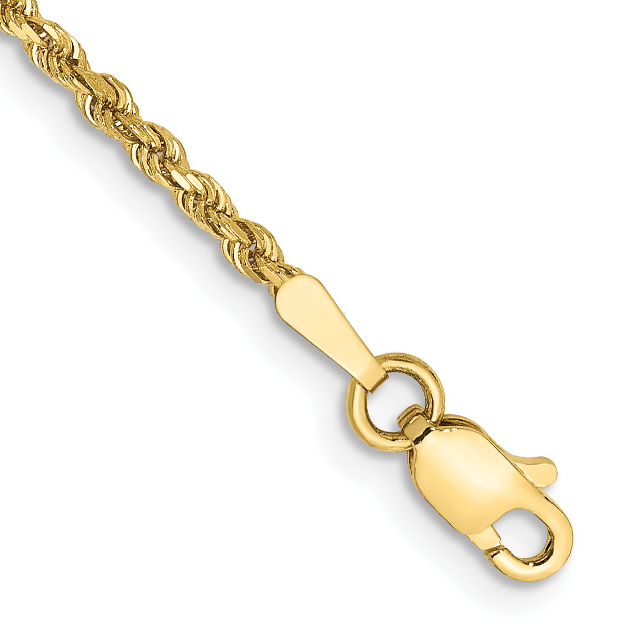 10k 1.75mm Diamond-cut Rope Chain Anklet (10K014-10)