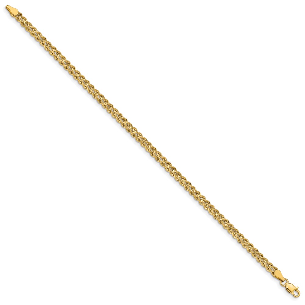 10k 3.75mm Double Strand Rope Bracelet (10K014S2-7)
