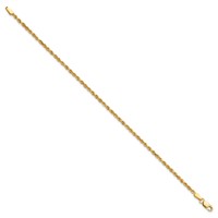 10K 2.0mm Yellow Gold Diamond-cut Rope Chain view 2