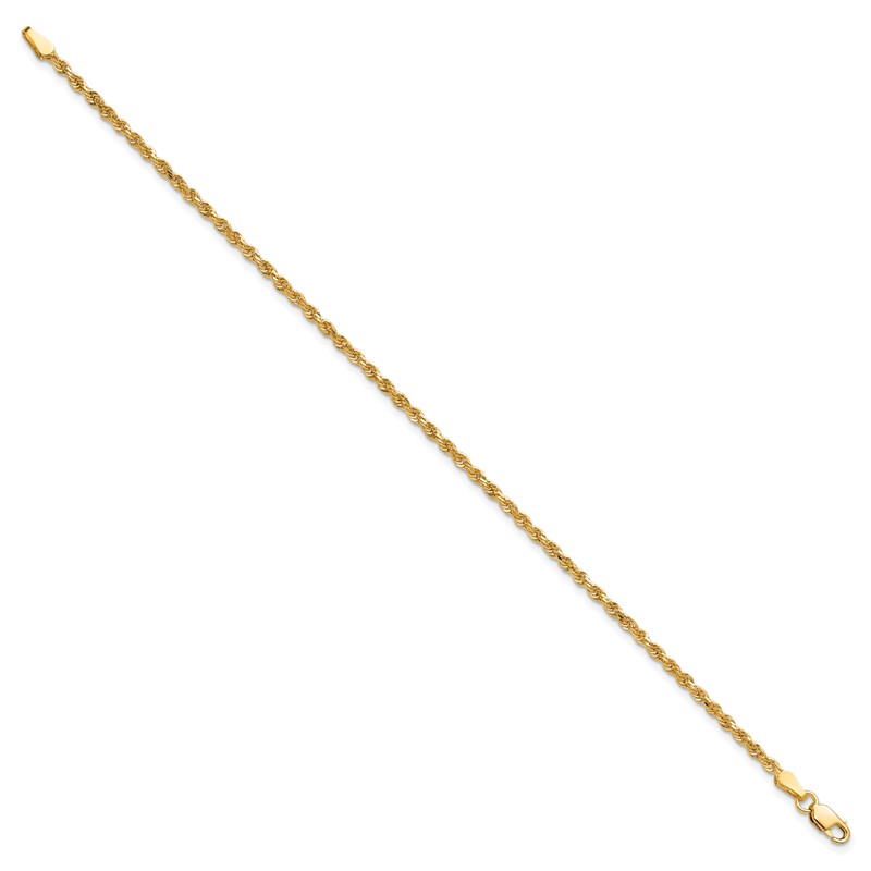 10k 2mm Diamond-cut Rope Chain Anklet
