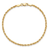10K 2.0mm Yellow Gold Diamond-cut Rope Chain view 5