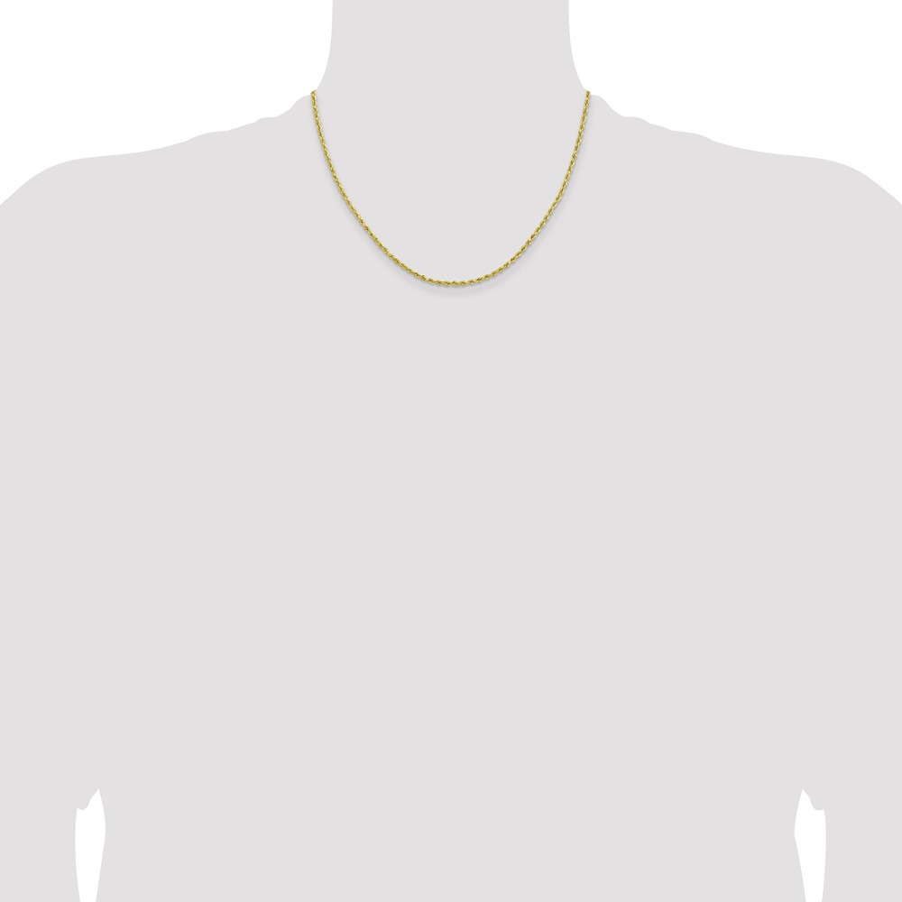 10k 2mm Lightweight D/C Rope with Lobster Clasp Chain (10K016HL-18)