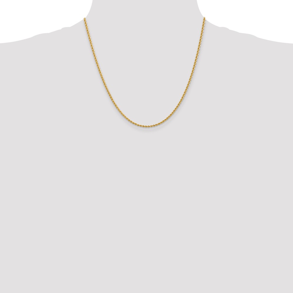 10k 2.25mm Regular Rope Chain (10K016S-20)