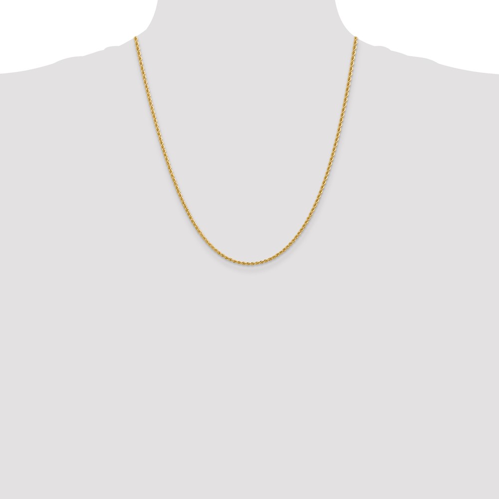10k 2.25mm Regular Rope Chain (10K016S-22)