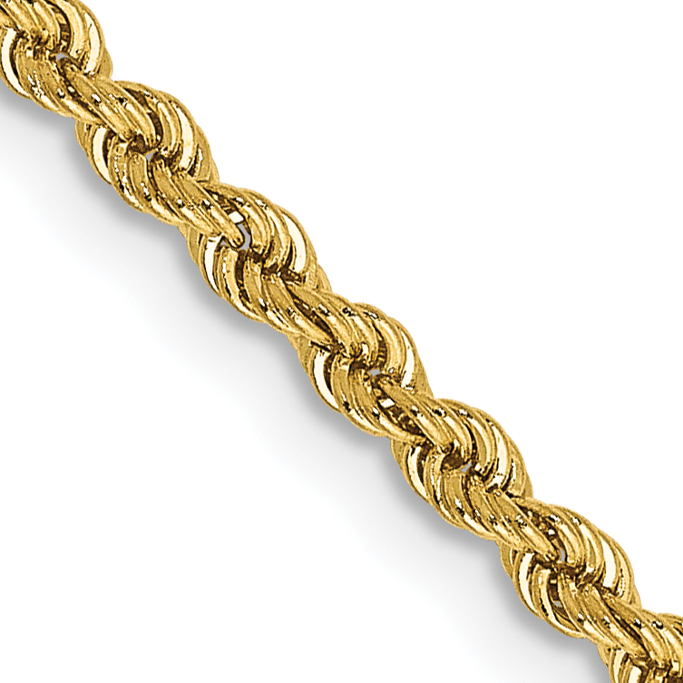10k 2.25mm Regular Rope Chain (10K016S-16)