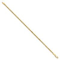 10K 2.25mm Yellow Gold Diamond-cut Rope Chain view 2