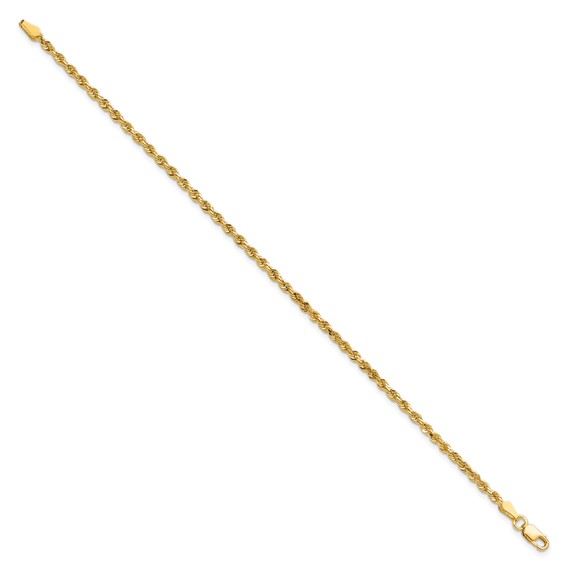 10k 2.25mm Diamond-Cut Rope Chain (Per Inch)