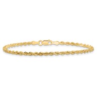 10K 2.25mm Yellow Gold Diamond-cut Rope Chain view 4