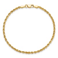 10K 2.25mm Yellow Gold Diamond-cut Rope Chain view 5
