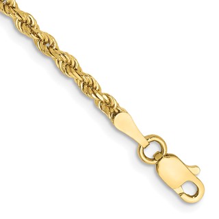 10k 2.25mm Diamond-Cut Rope Chain (Per Inch)