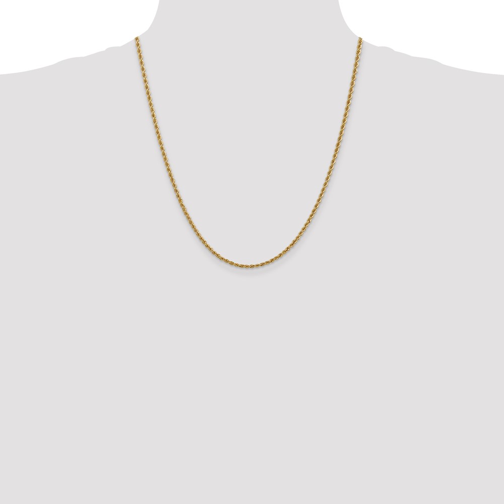 10k 2.5mm Regular Rope Chain (10K018S-22)