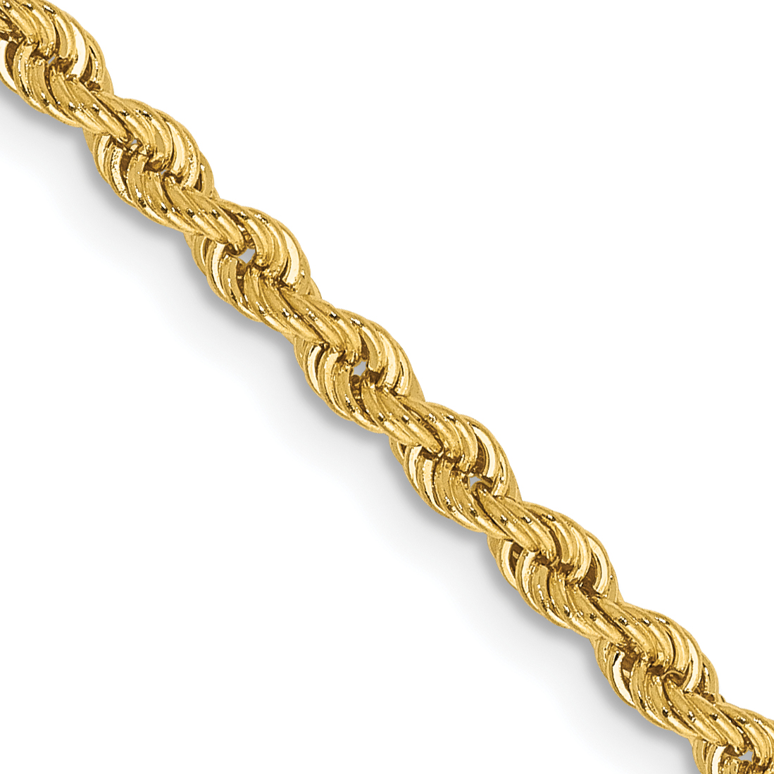 10k 2.5mm Regular Rope Chain (10K018S-20)