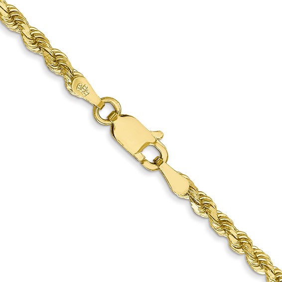 10k 2.75mm Diamond-Cut Rope Chain (Per Inch)
