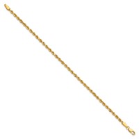 10K 2.75mm Yellow Gold Diamond-cut Rope Chain view 2