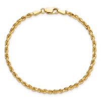10K 2.75mm Yellow Gold Diamond-cut Rope Chain view 5