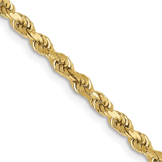 10k 2.75mm Diamond-Cut Rope Chain (Per Inch)
