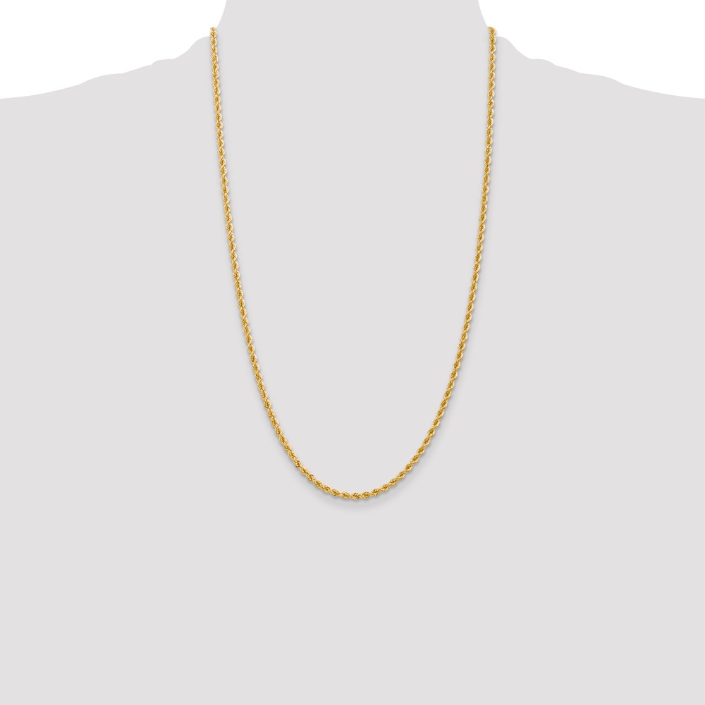 10k 2.75mm Regular Rope Chain (10K021S-26)