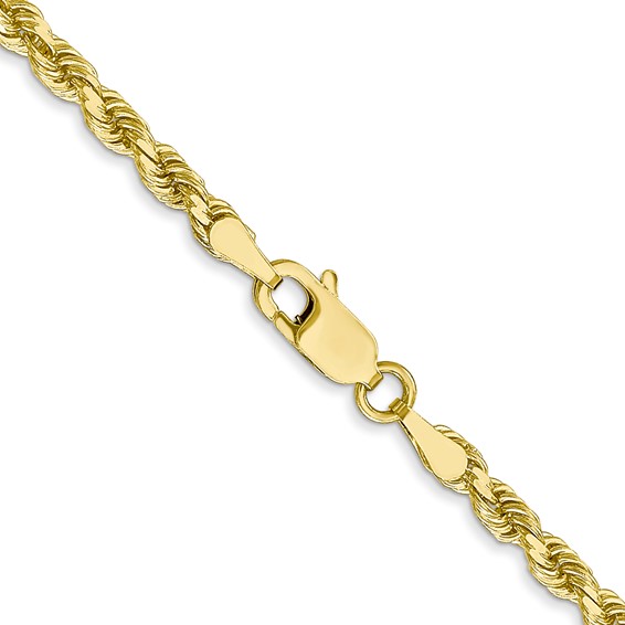 10k 3mm Diamond-Cut Rope Chain (Per Inch)