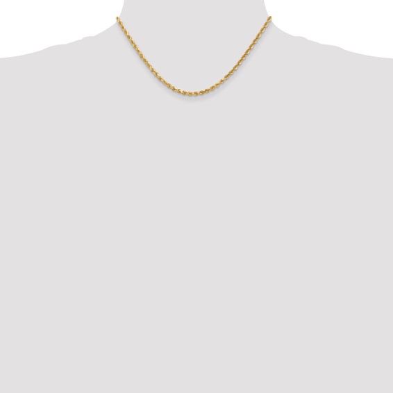10k 3mm Diamond-Cut Rope Chain (Per Inch)