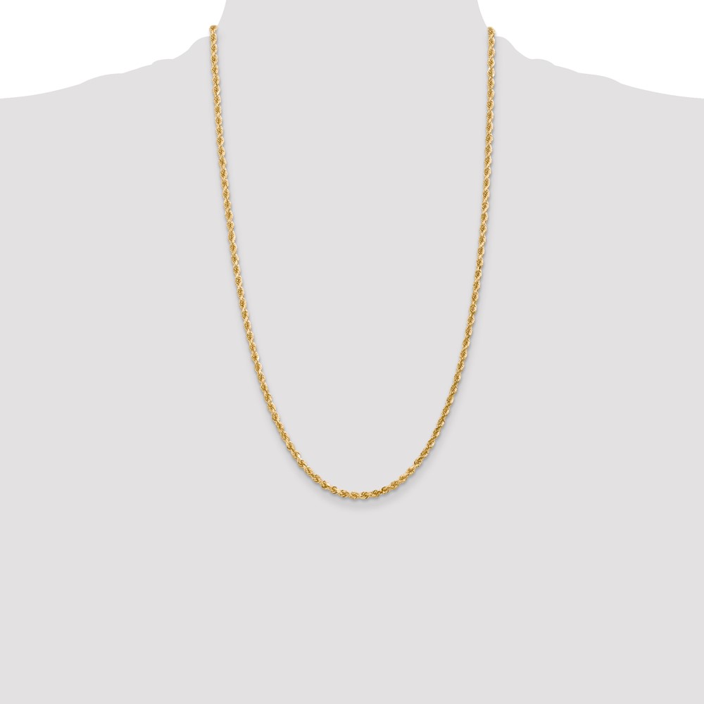 10k 3mm Diamond-cut Rope Chain (10K023-26)
